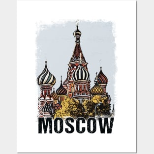 Moscow City Streets Vintage Travel Poster Series grunge edition 06 Posters and Art